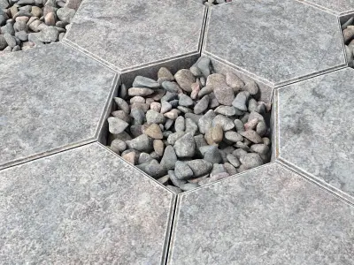 Paving hexagon pebble 3D model