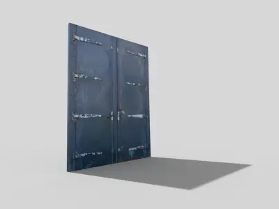 low poly door metal Low-poly 3D model