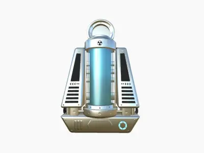 SciFi Backpack J10 Aluminum - Fashion Character Design Low-poly 3D model