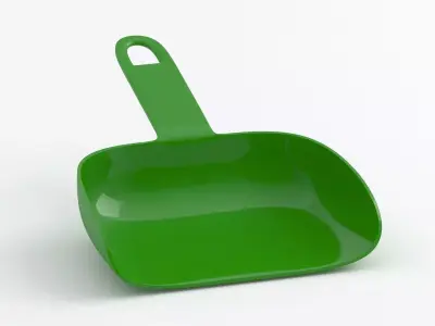 Green plastic dustpan 3D model