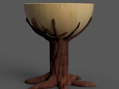 Tree Stump Planter 3D Design  Vase Urn or Candle Holder 3D print model