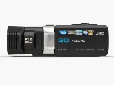 JVC Everio GS-TD1 3D camcorder Low-poly 3D model
