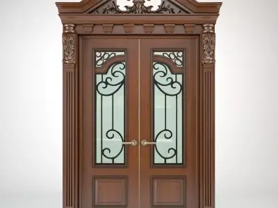 Carved door 3D print model 3D model