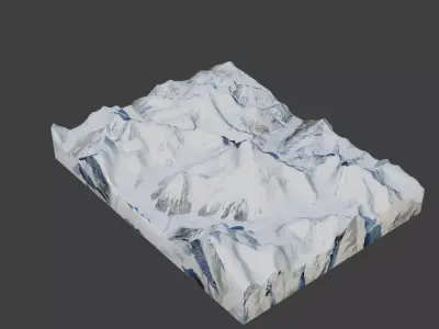K2 Mountain Low-poly 3D model