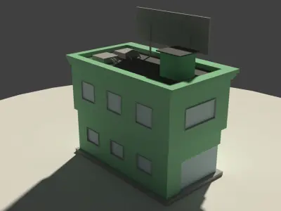 Low Poly Music Store Low-poly 3D model