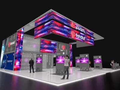 19 x16m Mezzanine Exhibition Stand All  side open  Low-poly 3D model
