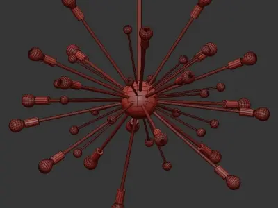 BRILLIANT modern starburst chandelier 3D model