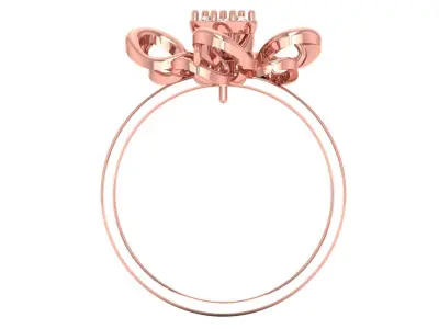 Solitaire Wedding Engagement Women Light Weight Flower Rings 3D print model 8
