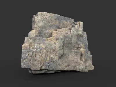 Realistic Blocky Rock 06 250612 Low-poly 3D model
