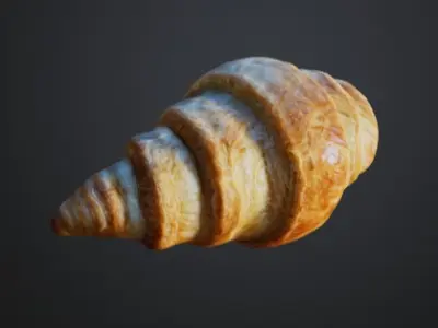 3D Realistic Croissant  3D model
