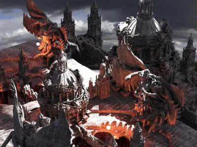 Rome inspired Dark Fantasy Kit bash 3 3D model