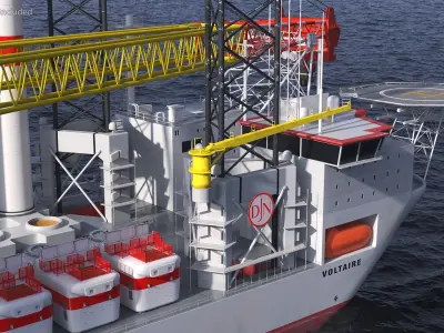  Voltaire Installation Vessel with Wind Turbine Equipment 