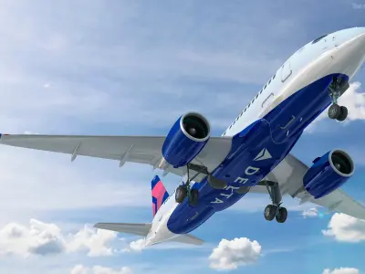  Delta Airlines Airbus A220-100 Detailed Cabin 