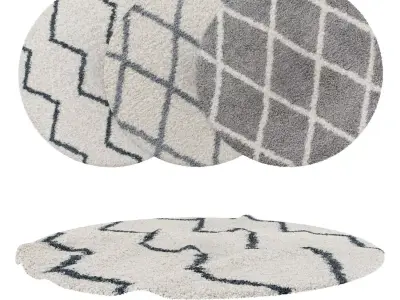 Round Rug Set 192 3D model