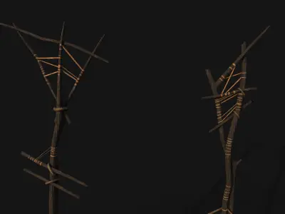 Gameready Graveyard scene Models Low-poly 3D model