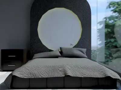 Modern Upholstered Bed  Scene Not Included 3D model