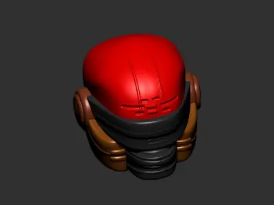 Gas mask helmet 3d model scifi Low-poly  3D model 5