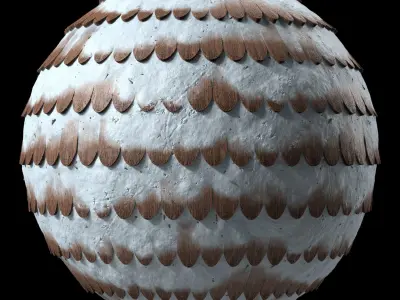 Roof Tile Materials 82- Wooden Roofing By Sbsar Seamless Pbr Texture