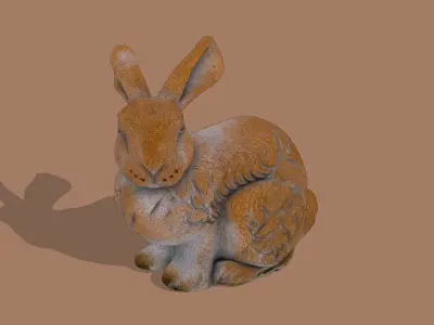 Rabbit sculpture Low-poly 3D model
