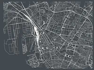 Streets and roads City Malmo Sweden  3D model