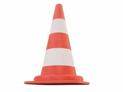 Traffic safety cone   Low-poly 3D model