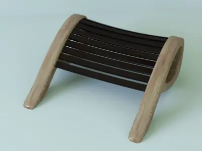 Chair with ottoman Low-poly 3D model