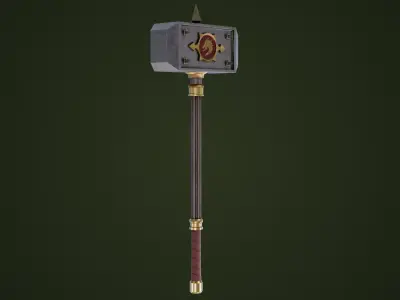  5 Battle Hammers All PBR Unity UE Textures 
