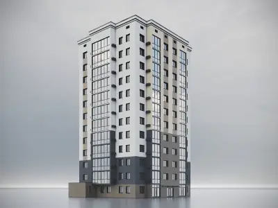 Modern Residential Building 010 3D model
