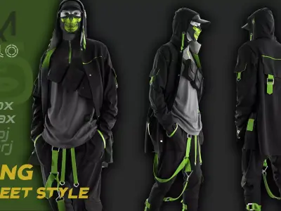 Men Street Wear Gang Style 3D model