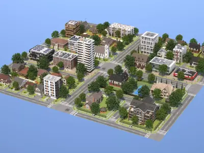 Suburb City 3D model