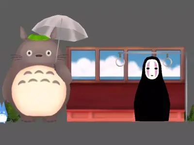 bus stop totoro  Low-poly 3D model