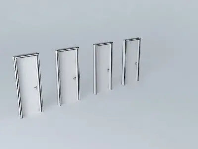 White Lacquer door Full Free 3D model