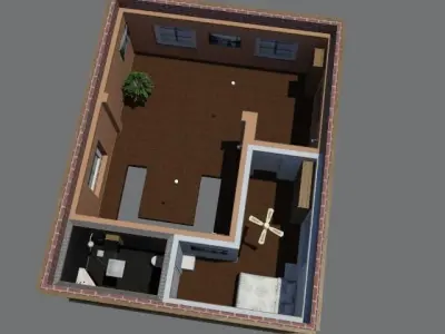 Model 16 Two Stories House Free 3D model