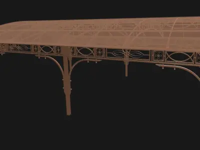 Wrought iron canopy 3D model