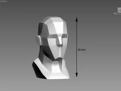 Low-poly head headphone Stand Cyborg Headset Stand 3D print model