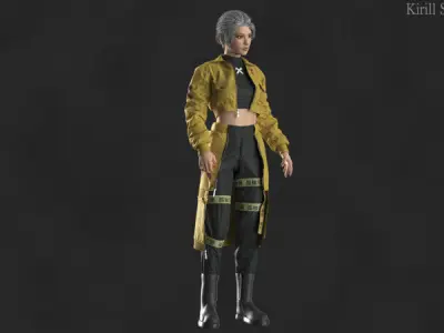 Sci Fi Outfit Female Marvelous designer Clo3d OBJ mtl FBX ZPRJ 3D model