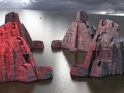 Sci Fi Research base Exterior 2 3D model