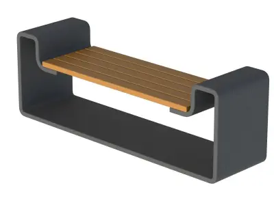 City Bench 10 Low-poly 3D model