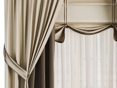Silk and Cotton Curtain  Low-poly 3D model purchase