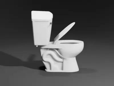 bathroom toilet Low-poly 3D model