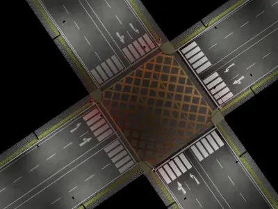 Road Junction Free 3D model