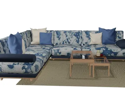LS-05 L-Shape Lounge Sofa 3D model