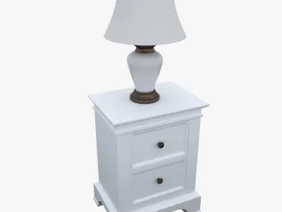 Bedside lamp and bedside table 3D model