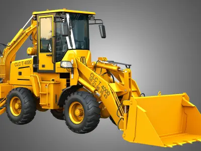 CLC T4000 Articulated Backhoe Loader Tracto Pelle 3D model