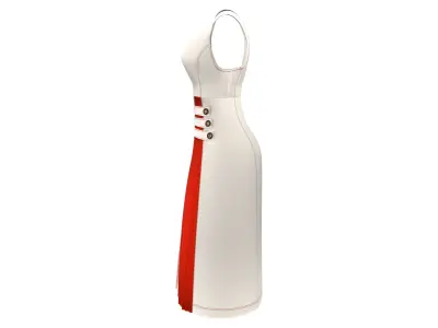 Two Tone Coctail Dress Low-poly 3D model