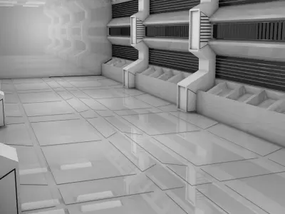 Sci Fi Corridor Low-poly 3D model