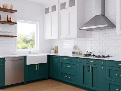 Green kitchen 3D model