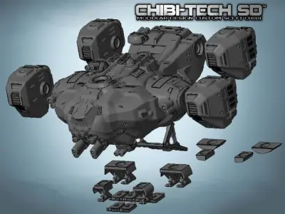 CHIBI-TECH SD - RAXA II XL TITAN CLASS ARMORED HEAVY TRANSPORT 3D print model