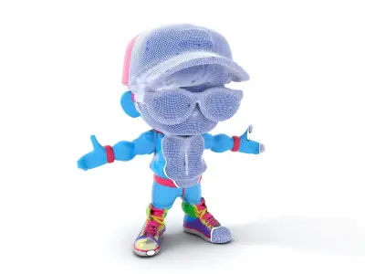 Cool Kid Rigged and Animated D Character Model Low-poly 3D model