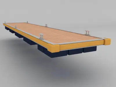 Floating Dock Low-poly 3D model